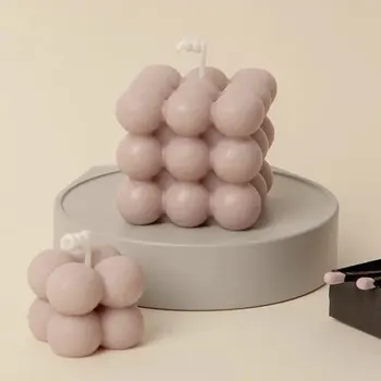 

Square design Spherical shape candle mold Home decoration candle silicone mold, scented candle making wax mold