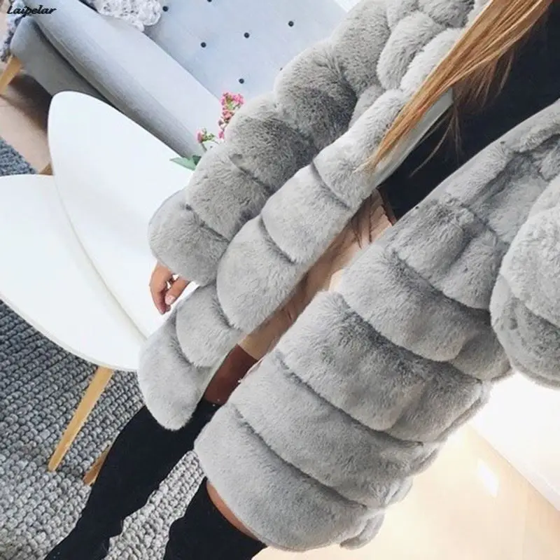 

Laipelar Women Winter Faux Fur Coat Cozy Jacket Open Front Hooded Thicken Coat Pure Color Long Sleeve Warm Outwear Overcoat