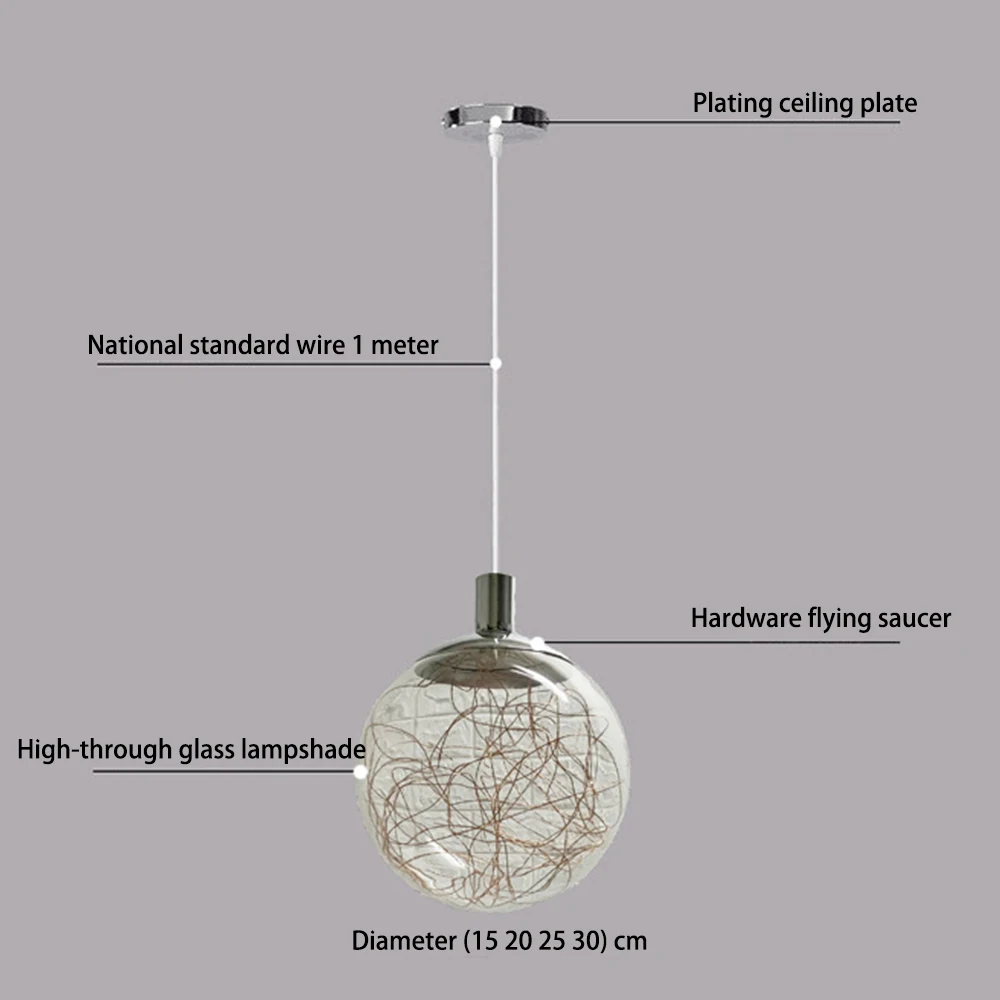 Glowworm светодиодный подвесной светильник Norbic креативный прозрачный стеклянный шар подвесное освещение светильник домашний декор столовая Лофт
