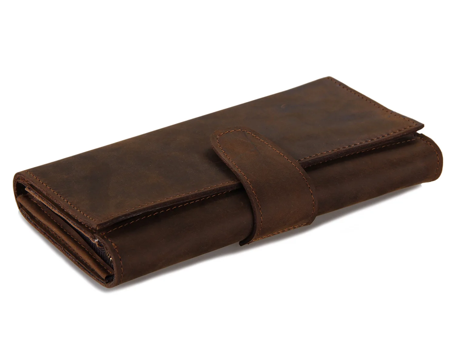 Dark Brown Кожаный Длинный кошелек в европейском и американском Стиле Ретро Crazy Mapido, сумка для хранения, супер Мульти сумка - Цвет: Dark Brown