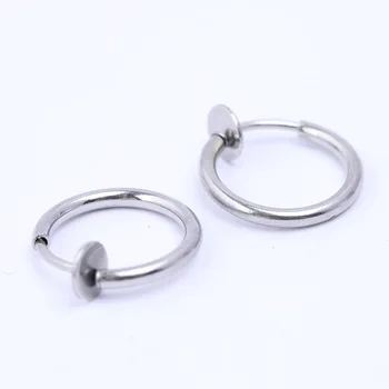 

10pcs 13mm dia stainless steel earring clasp hooks diy spring clasps for jewelry making findings