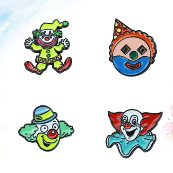 

4pcs Circus Clown Brooches Fashion Corsage Clothes Pin for Girls