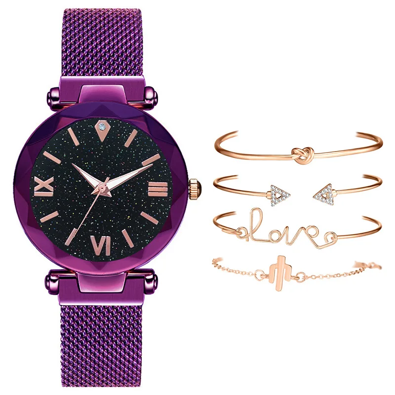 Women Watches Luxury Famous Brand Quartz Ladies Woman Watches Female Clock Lady Wrist Watch For Women's Wristwatch 5pcs Set