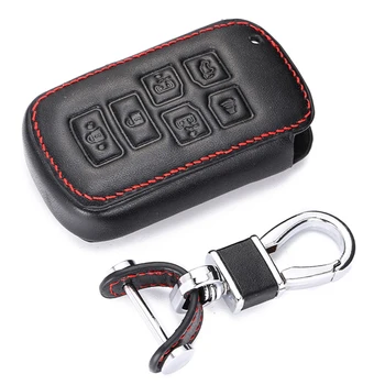 

Top Layer Leather 6 Button Key Fob Protector Keyless Entry Holder Cover for Toyota Sienna 2011-2017 Auto Car Accessories