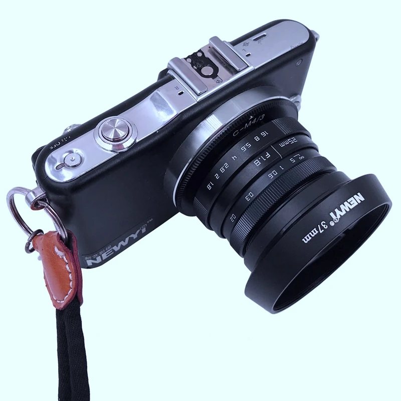 Акция-Newyi 25 мм F/1,8 Cctv Мини объектив для всех M4/3/Mft крепление зеркальная камера и Бленда адаптер 7 в 1 комплект