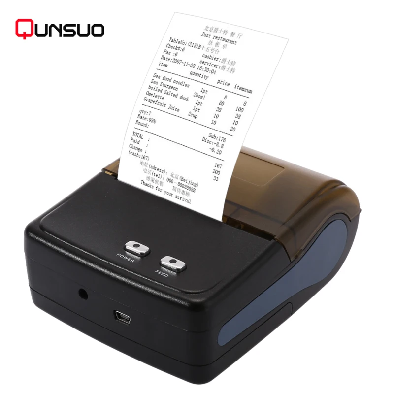 Портативный чековый мобильный штрих код QS5801 Беспроводная bluetooth этикетка 58 мм