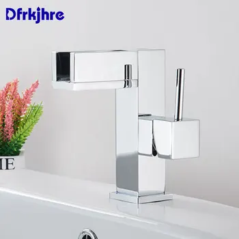 

Basin Faucet Single Handle Deck Mount Waterfall Chrome Bathroom Faucet Sink Water Crane Silver Mixer Tap Cold And Hot Water Tap