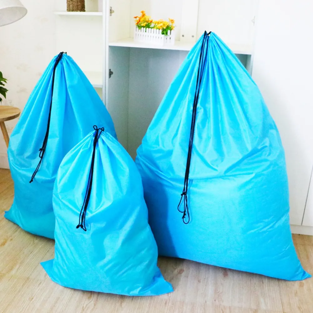 Extra Large Laundry Bag Sack With Drawstring Black Blue Dirty Clothes Storage Bag Quilt Toy Organizer Hotel Bathroom Supplies 3