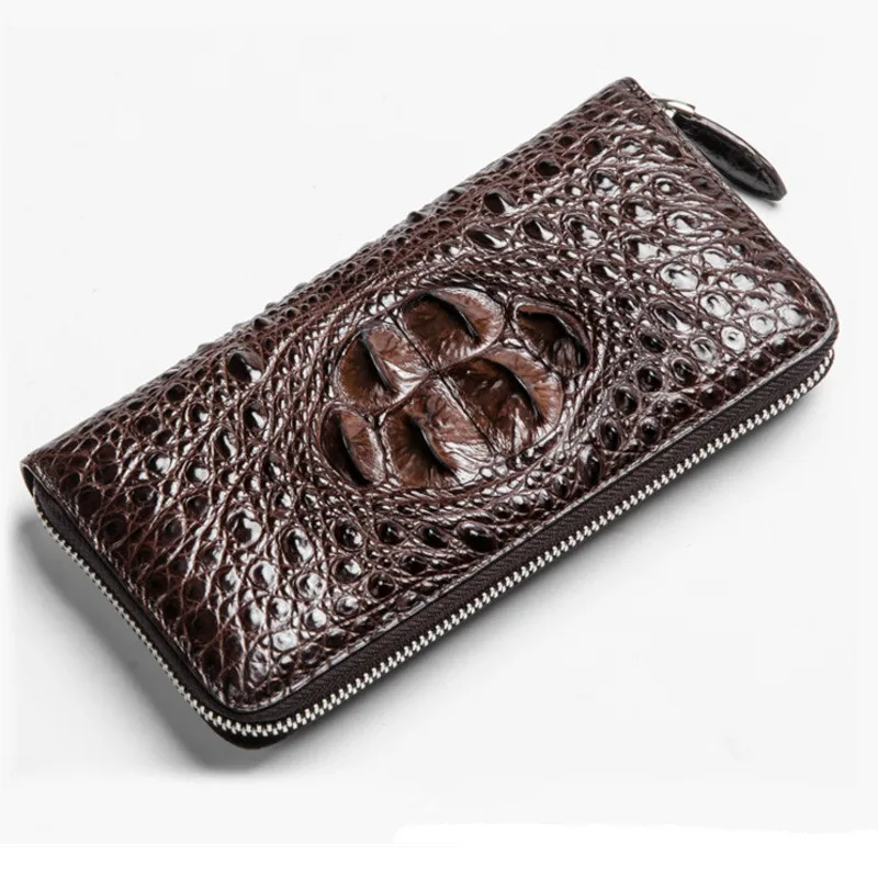 

luxurious Crocodile wallet with zipper High quality leather fashion Mini Billeteras card wallets pocket European style designer
