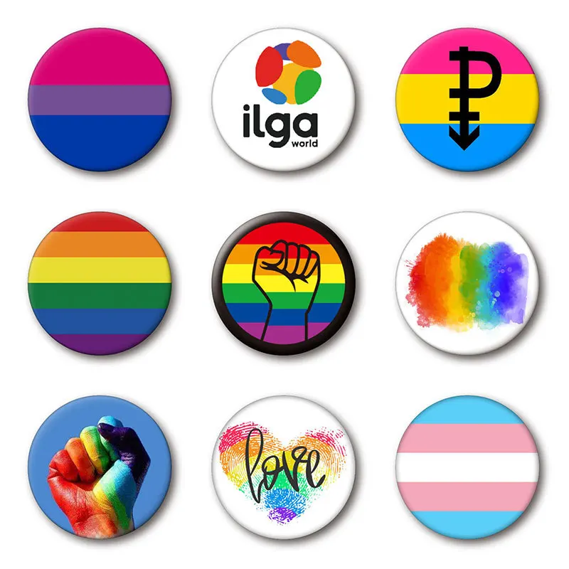 

LGBT Pride Rainbow Flag Metal Badge For Backpack Icons Gay Lesbian Bisexual Transgender Pansexual Asexual Symbol Pin Brooch