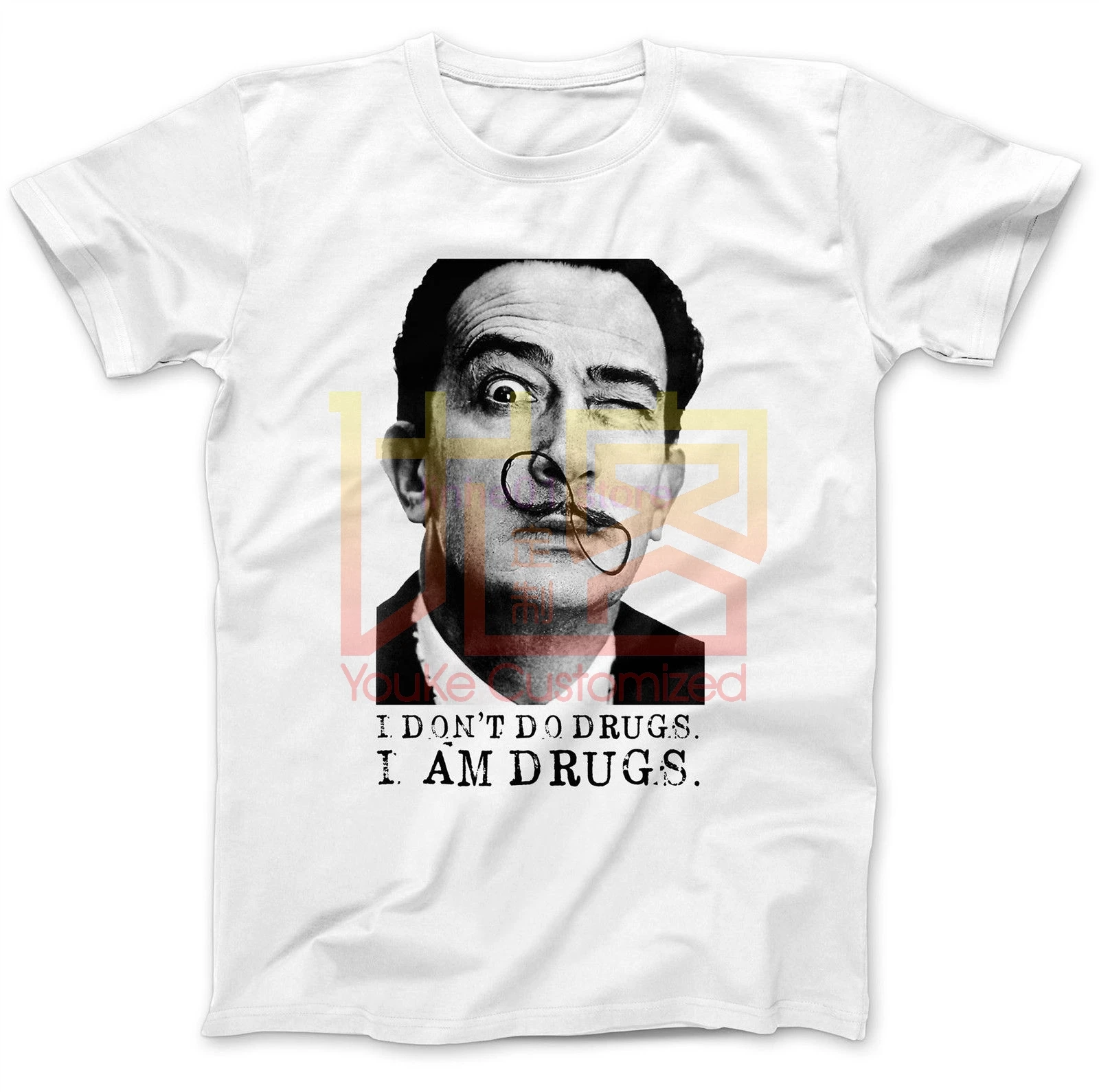 Мужская футболка с короткими рукавами Salvadore Dali Tribute 100% хлопок принтом слонов