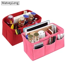 Multi-functional Felt Cloth Insert Bag Organizer Cosmetic Bags Makeup Handbag Organizer Travel Inner Purse Portable bag in bag