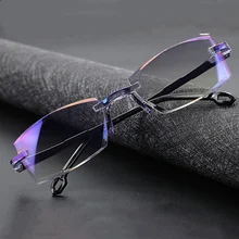 

2022new Men Women Rimless Reading Glasses Anti Blue Light Magnification Eyewear Presbyopic Glasses Diopter okulary