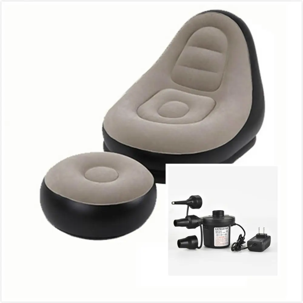 pump and sofa Открытый надувной диван Крытый маленький диван ленивый диван стул стекающийся табурет одноместный диван-кровать Кресло для отдыха - Цвет: pump and sofa