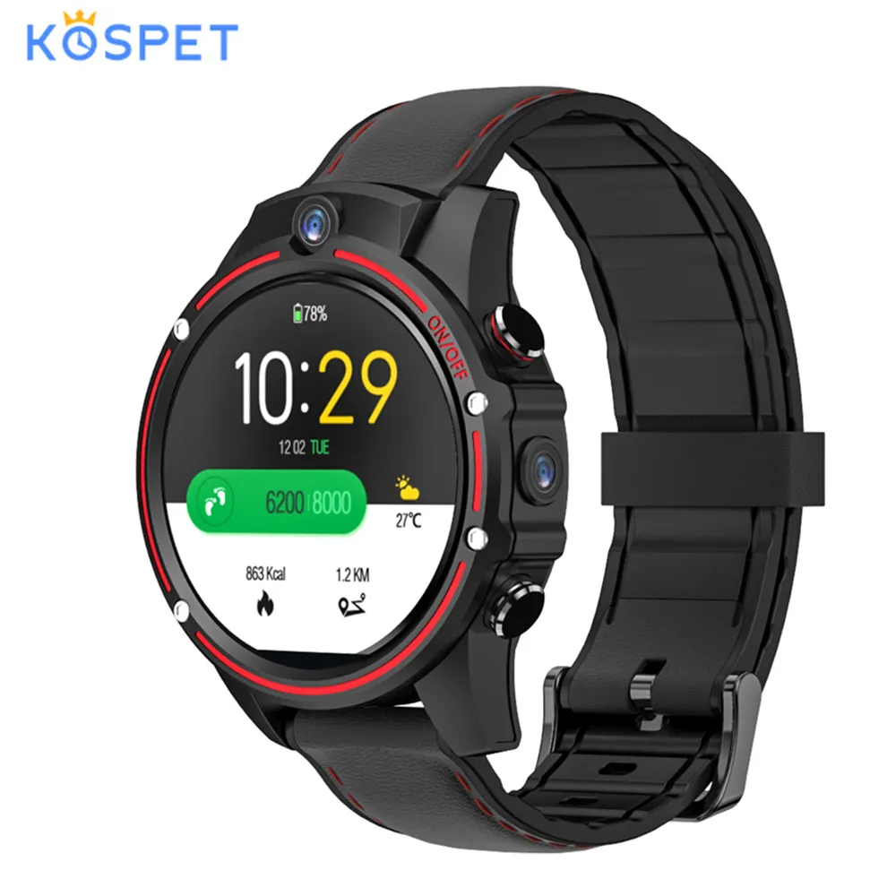 Kospet Vision Смарт часы 1,6 дюймов ips экран Android 7,1 gps ремень из разных материалов 4G Смарт часы телефон Двойная камера Android Смарт часы