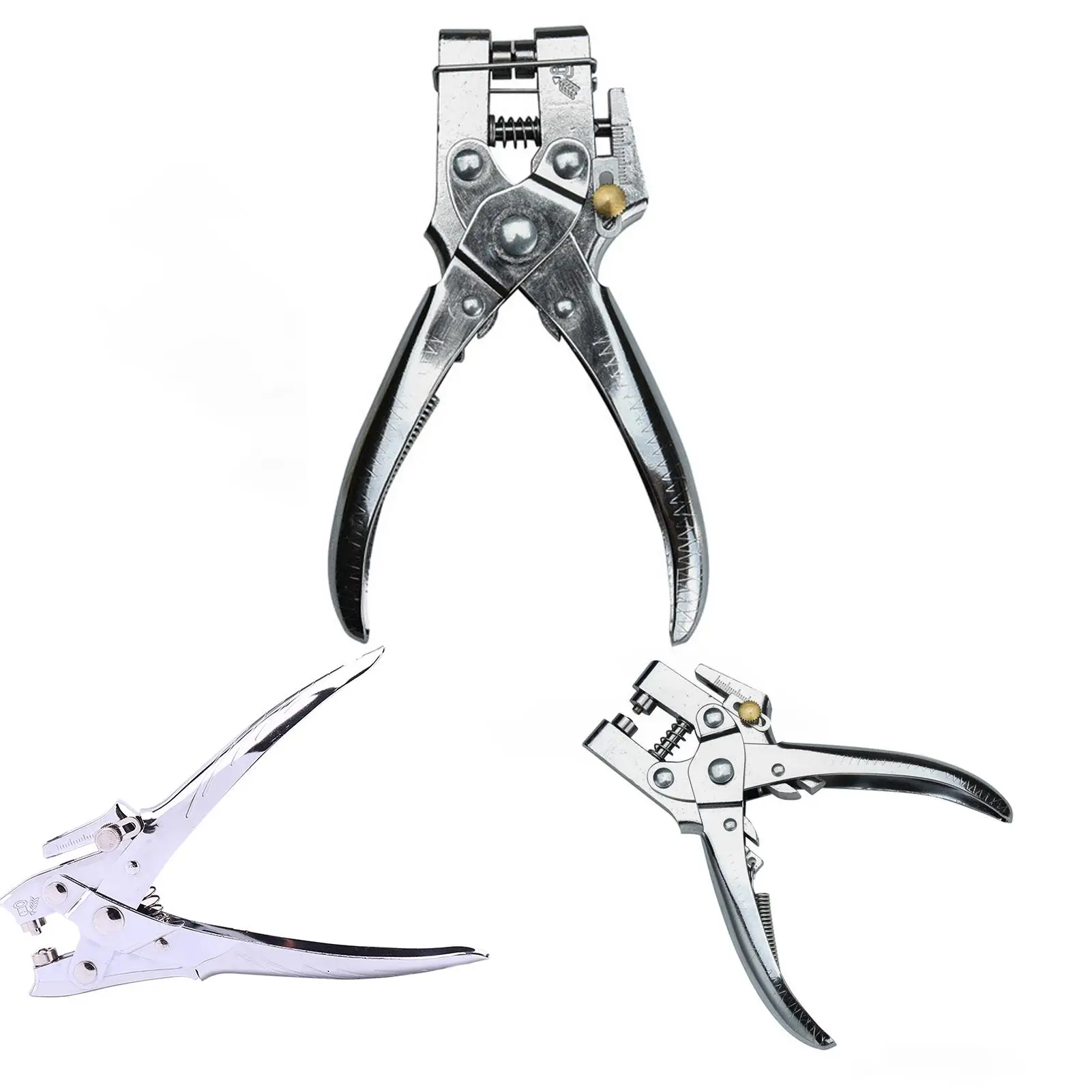 Stainless Steel Hole Puncher Heavy Duty 2 in 1 Household Garment Eyelet Leather Belt Card Shoe Setting Plier for Factory