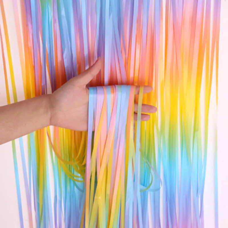 2Pcs Party Backdrops Rainbow Glitter Curtain Sequin Wall 2m Length Shimmer Backdrop Wedding Birthday Decoration | Дом и сад