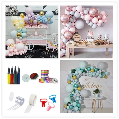 

Ballons Accessories Pump Hook Ribbons Balloon Glue PVC Rubber Wedding Party Birthday Backdrop Decor Balloon Chain Arch Supplies
