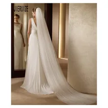 JIERUIZE, Длинные свадебные фаты для невест цвета слоновой кости, 3 м, однослойная Фата невесты с расческой, белая Тюлевая свадебная вуаль