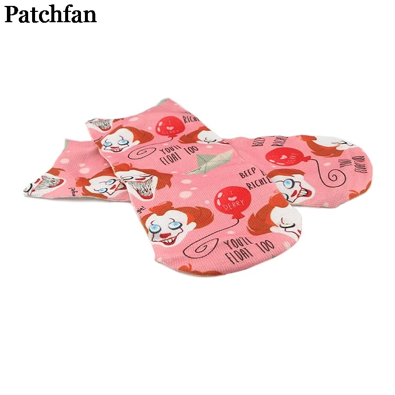 12 пар/лот Patchfan Стивен Кинг это ужас Косплей мультфильм аниме женские носки до лодыжки Kawaii Вечерние подарки косплей A2326