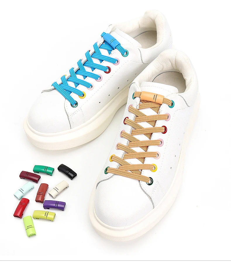 Magnetic Lock Shoelaces Without ties Elastic No tie Shoe laces Sneakers Shoelace Kids Adult Quick Laces One Size Fits All Shoes