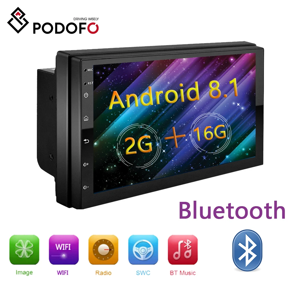  Podofo Android 8.1 2 Din Car Multimedia Player GPS HD Autoradio WiFi USB 7
