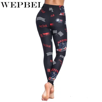 

WEPBEL Casual Sports High Waist Print Slim Hip Leggings Pants 2020 Newest Fashion Men Women Running Gym Yoga Leggings