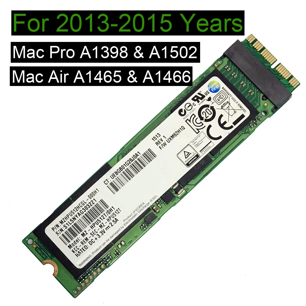 Новинка 512 ГБ SSD для 2013 Macbook Pro retina A1398 A1502 для Macbook Air 2013 A1465 A1466 твердотельный накопитель HDD