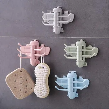 

Powerful Non-stick Hook Wall-mounted Aircraft Rotating Hook Creative Multifunctional Punch-free Kitchen Bathroom Storage Tools