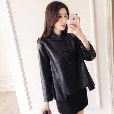 MESHARE Women Spring Genuine Real Sheep Leather Jacket R14