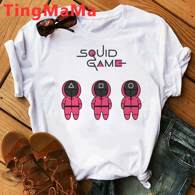 Korean TV Squid Game T Shirt Men Kawaii Cartoon Summer Tops 456 Graphic Tees Unisex Harajuku Fashion Korean Style T-shirt Male 69279
