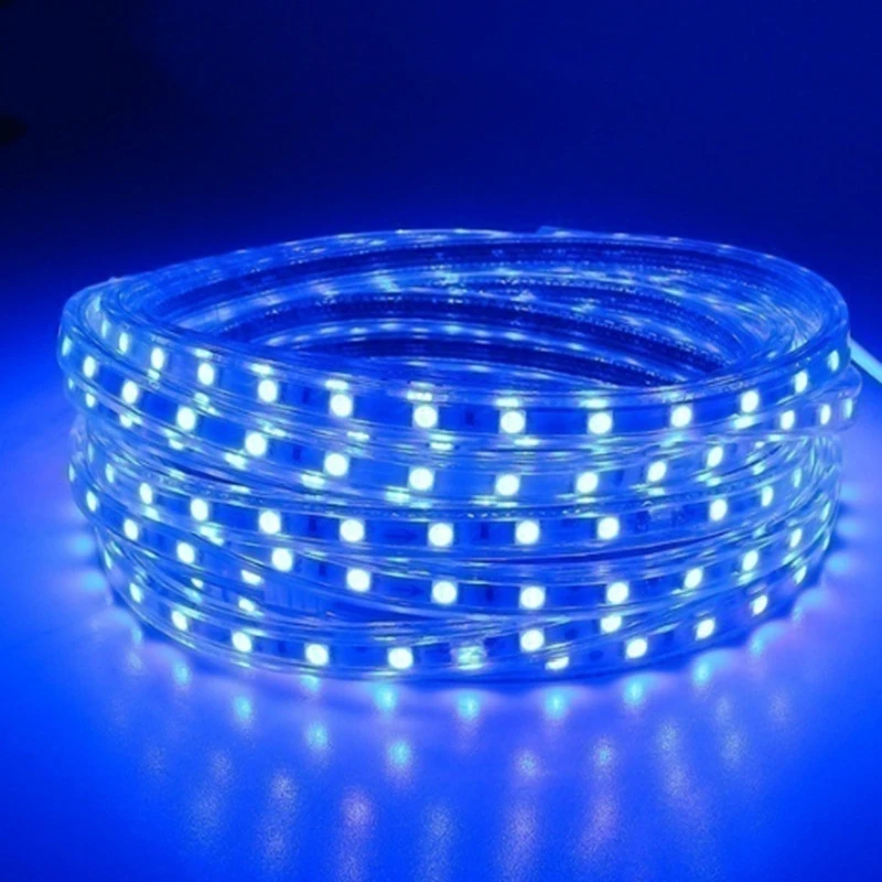 SMD 5050 AC 220V Светодиодная лента гибкий светильник 2 м/3 м/4 м/5 м/6 м/7 м + разъем питания 60