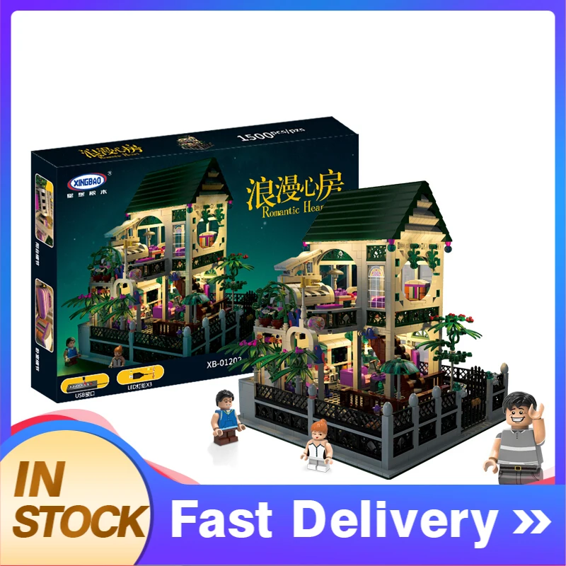 

XingBao Official 01202 Creator Series Romantic Heart MOC Street View Building Blocks 1500pcs Bricks Toys For Gift