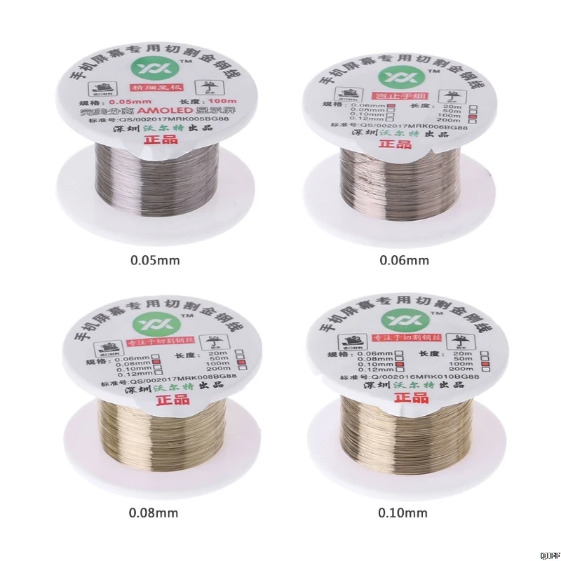 

100m Alloy Gold Molybdenum Wire Cutting Line LCD Display Screen Separator Repair