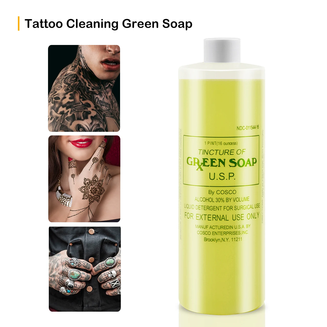 Tattoo Cleaning Green Soap 16OZ High Enrichment Tattoo Aftercare