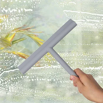 

Silicone Glass Cleaning Brush Shower Squeegee Window Glass Wiper Scraper Cleaner Blade Non-slip Handle Glass Cleaning Brush
