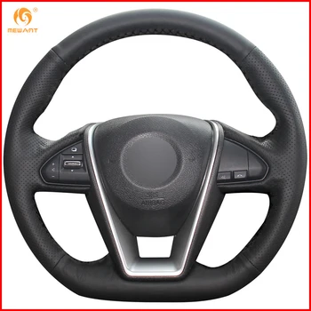 

MEWANT Black Genuine Leather Car Steering Wheel Cover for Nissan Lannia 2015 Maxima 2016 Interior Accessories Parts