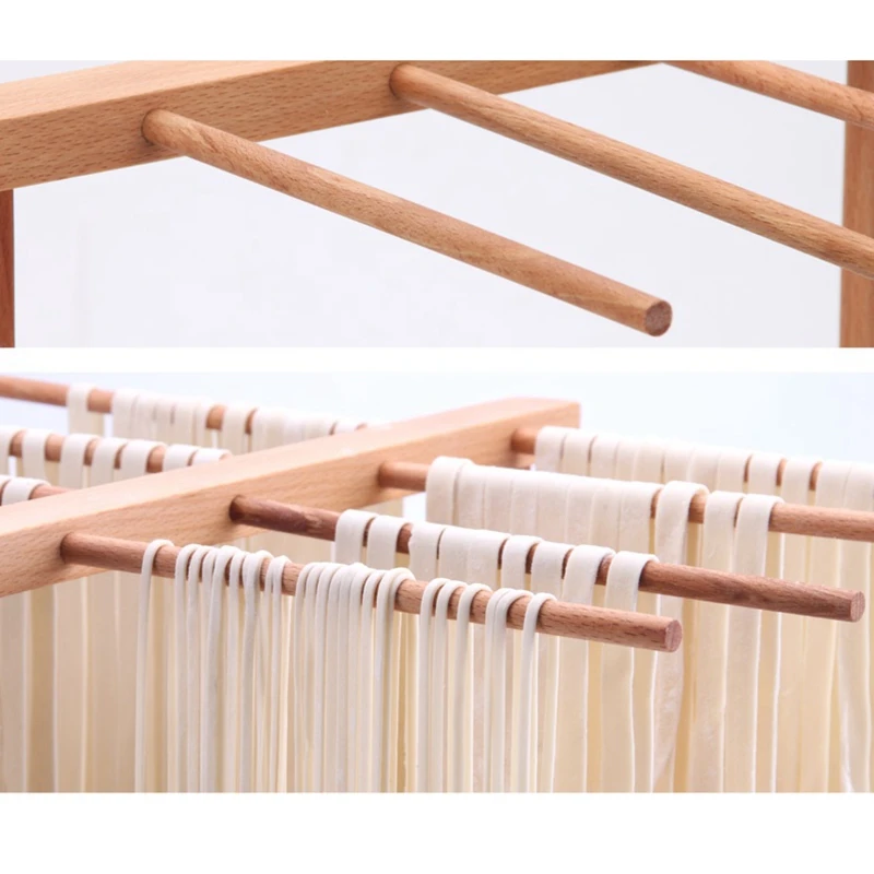 8 ряд деревянный ручной работы спагетти сушилка для пасты вермишель лингуине лапши висит стенд Многофункциональный Кухня стеллаж для хранения