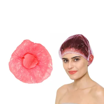 Kaufen 10 Stücke Einweg Antibakterielle Dusche Kappe Transparent Spa Salon Hotel Einweg Elastische Dusche Kappe Bad Produkte Dusche Kappe