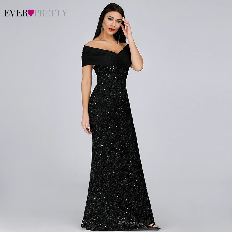 

Sparkle Mermaid Prom Dresses Long Ever Pretty Off The Shoulder Sexy Black Evening Party Gowns For Women Gala Jurken Dames 2019