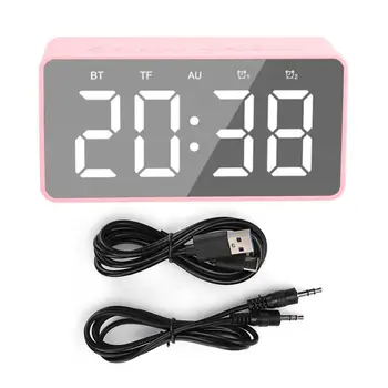 

BT506F Speaker Portable Bluetooth Mini Speaker FM WirelessMusic Mirror with Time Display Clock AlarmLoudspeaker Hot Sale