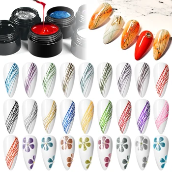 

T-TIAO CLUB 5ml Nail Drawing Gel Polish Lacquer Painting Nail Art Line Varnish Thick Elastic Paint UV Gel Soak Off Spider Gel