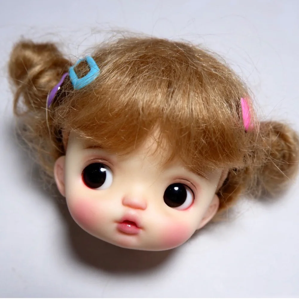 Голова куклы obitsu OB11 с макияжем и глазами 1/8 голова BJD можно открыть помощью парика