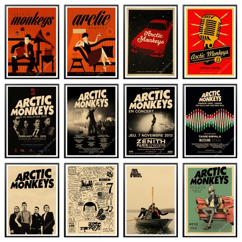 Banda de Rock del Ártico monos de papel Kraft adornos de pared de papel de pared, carteles para Bar Casa Decor regalo casa decoración de pared de la etiqueta engomada