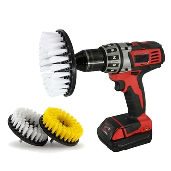

2pcs removable drill brushes cleaning scrubbing carpet leather seats kitchen sink wooden furniture power brush