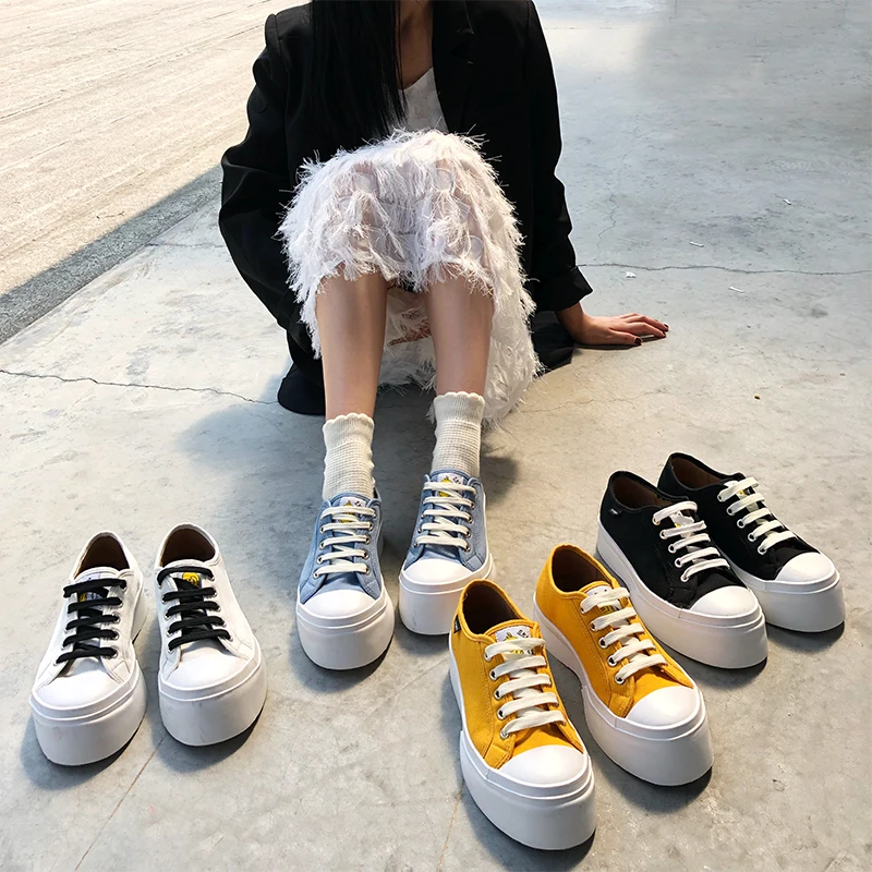 

Shoes Woman 2019 Clogs Platform Espadrilles For Women Round Toe Modis All-Match Autumn Casual Female Sneakers New Creepers