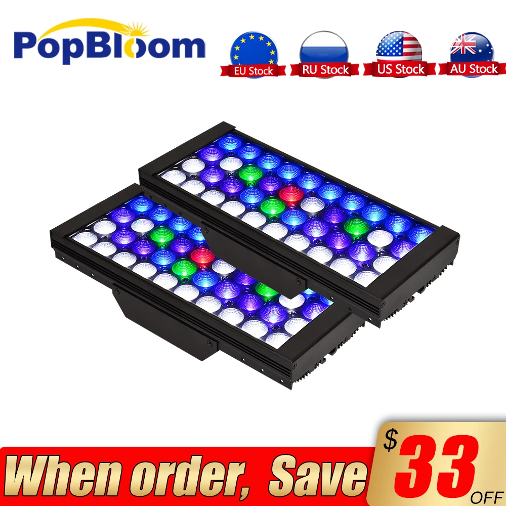 

Popbloom 2pcs Spectrum Timer Programmable Aquarium LED Lighting For saltwater Fish Tank Arm Mounting Kit Akvaryum Chihiros