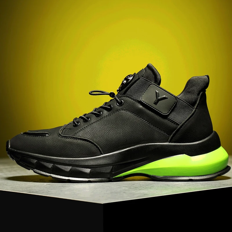 

Trend Autumn Winter Running Shoes Designer Leather Stitching Sport Shoes Comfortable Men Sneakers Zapatillas Athletic Trainers
