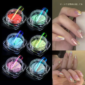 

0.2g Nail Glitter/Transparent/Glass/Acrylic Powder Mermaid Mirror Dust Chrome Nail Powder Pigment All For Manicure Decorations