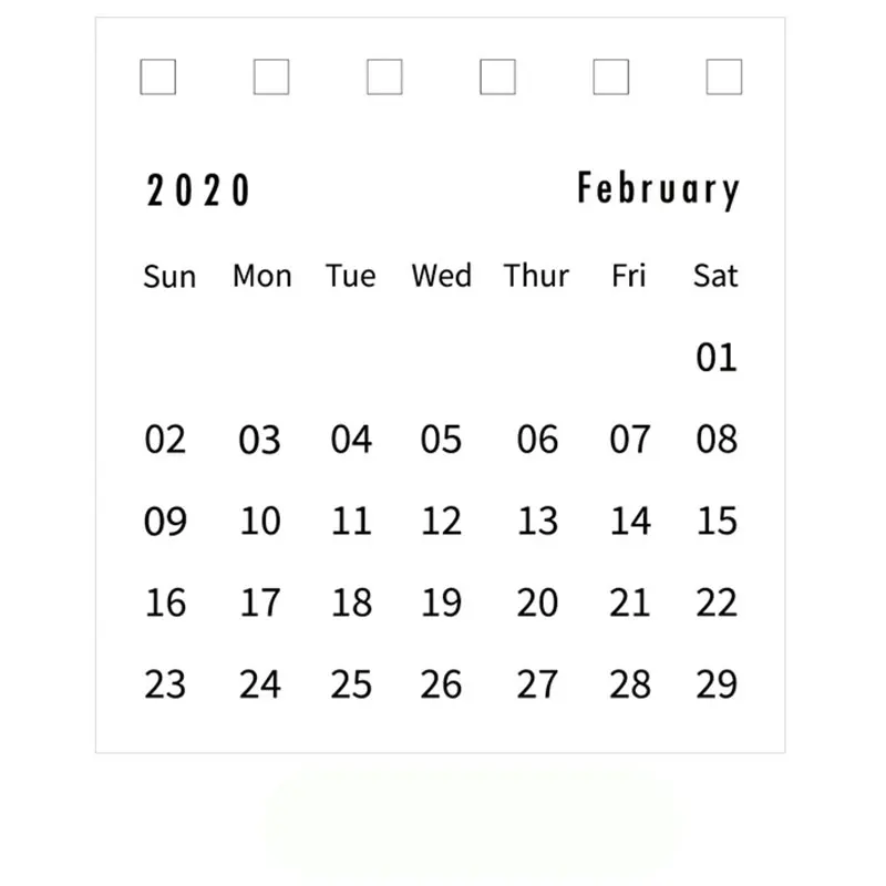 Coloffice Корейский простой маленький настольный календарь свежий мини настольный блокнот катушка календарь черный серый белый офисный школьный канцелярский - Цвет: Белый